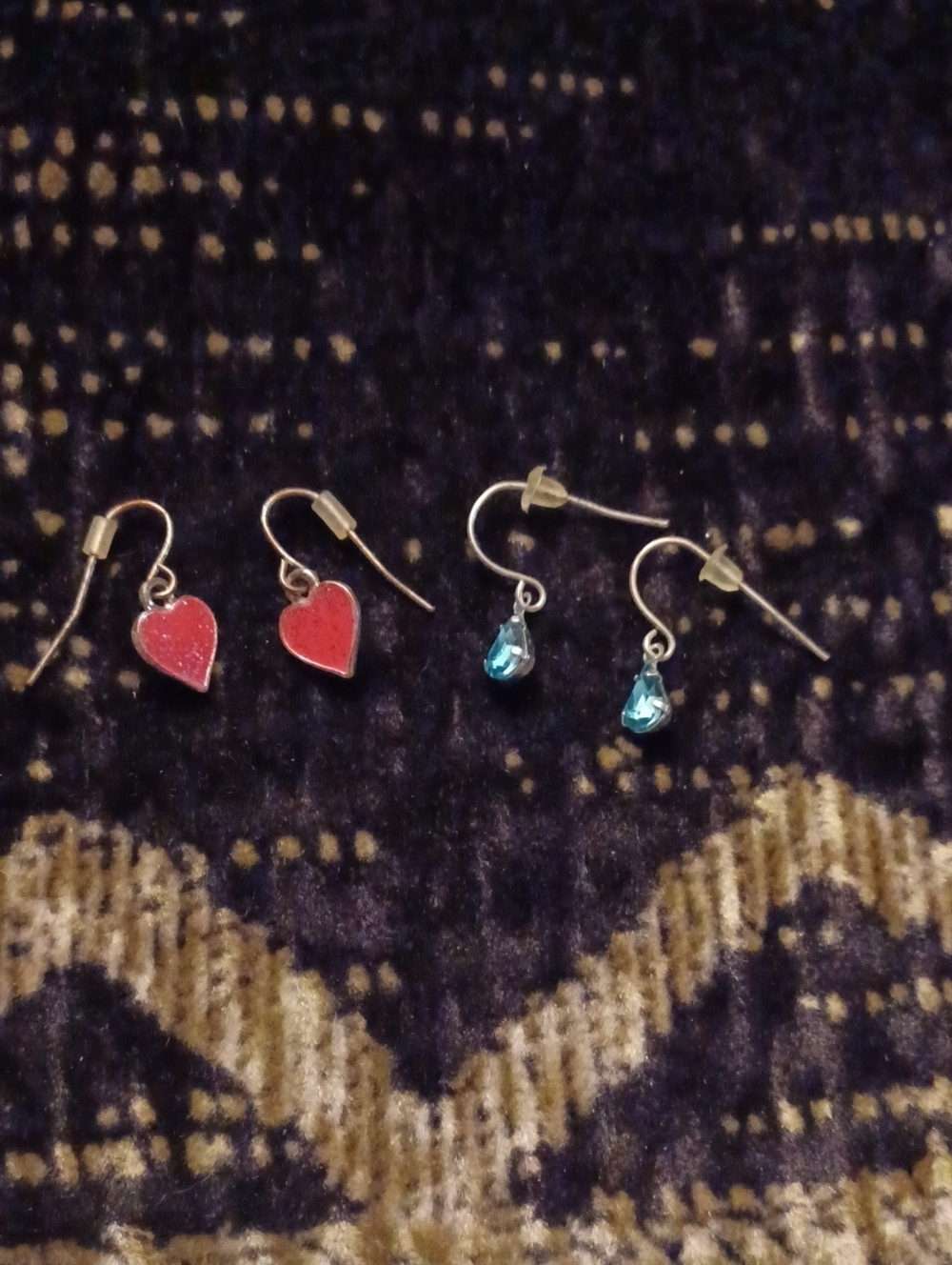 $4 Add-on Heart & Teardrop Dangle Earrings - Set Of 2 Pairs